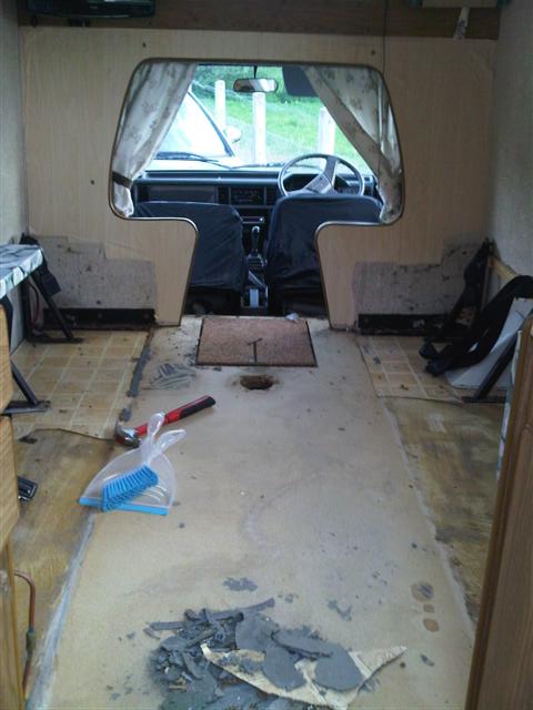 Bedford Bambi interior stripped out