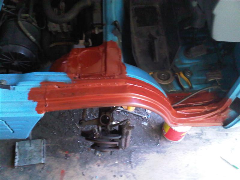 Bedford Rascal lower front wheel arch repaired