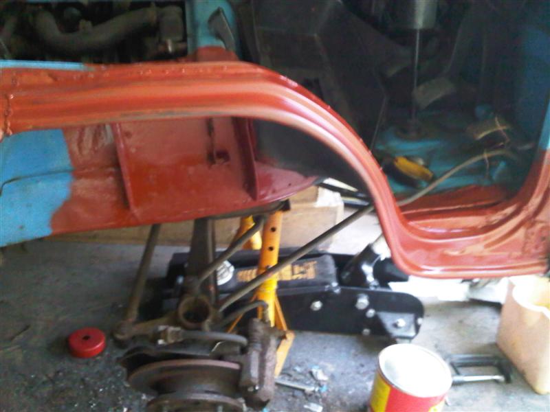 Bedford Rascal wheelarch repaired - new panel fitted
